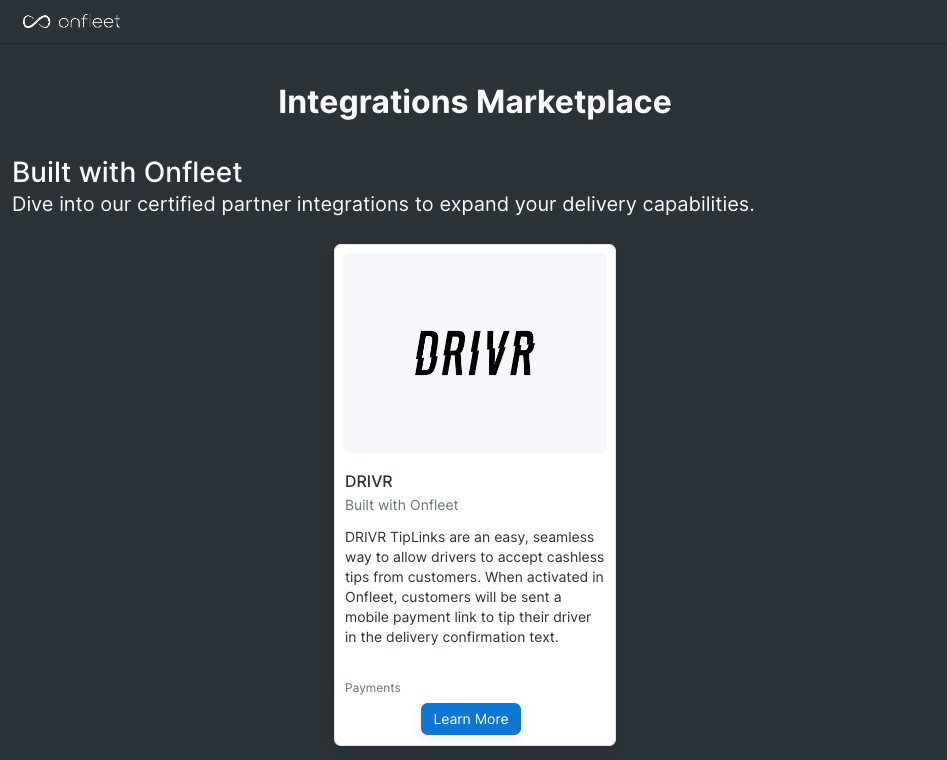 Drivr запустила решение для чаевых для клиентов Onfleet