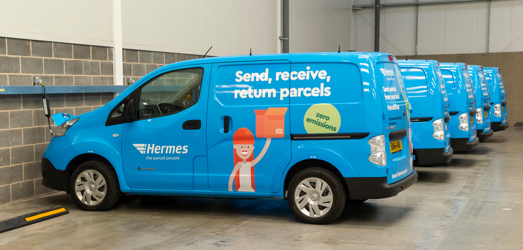 Hermes расширяет парк электромобилей и запускает грузовики на 100% возобновляемом топливе